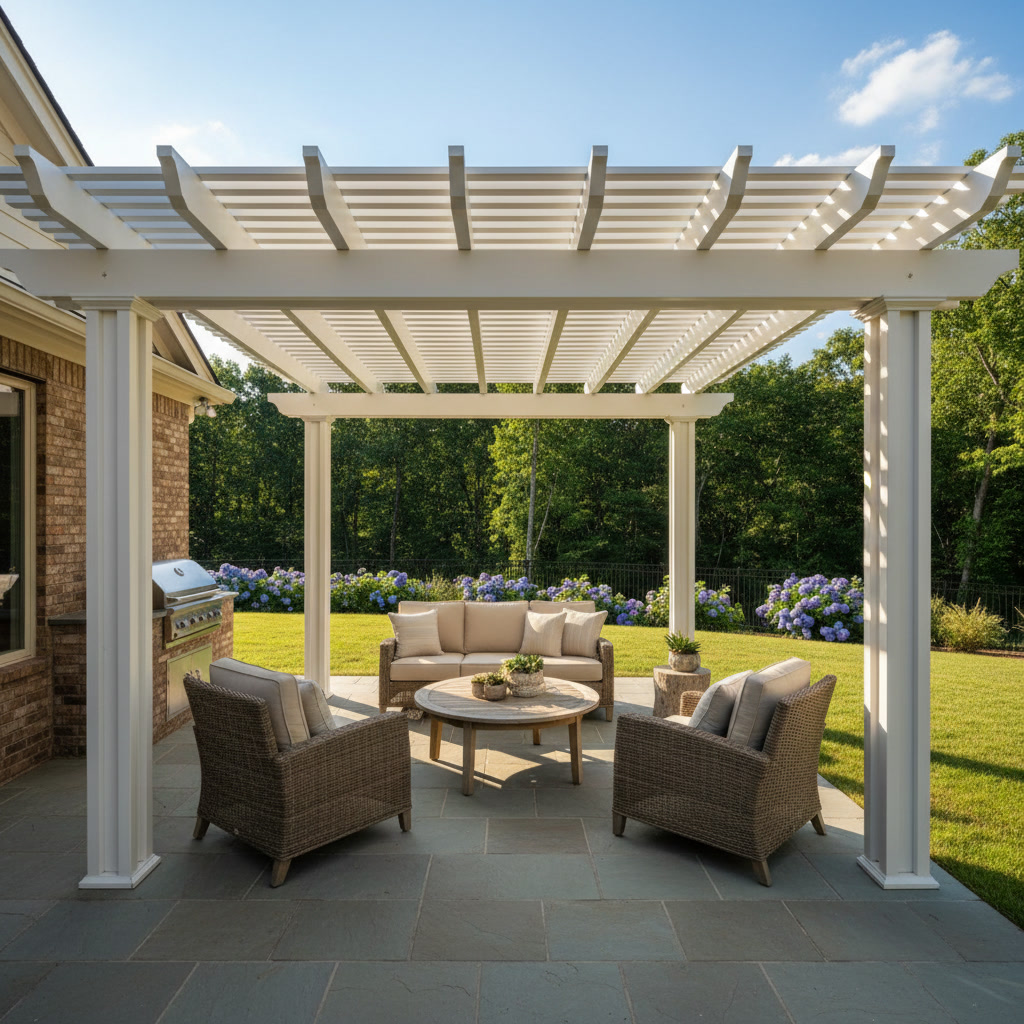 Wood and aluminum patio cover materials comparison showing cost differences