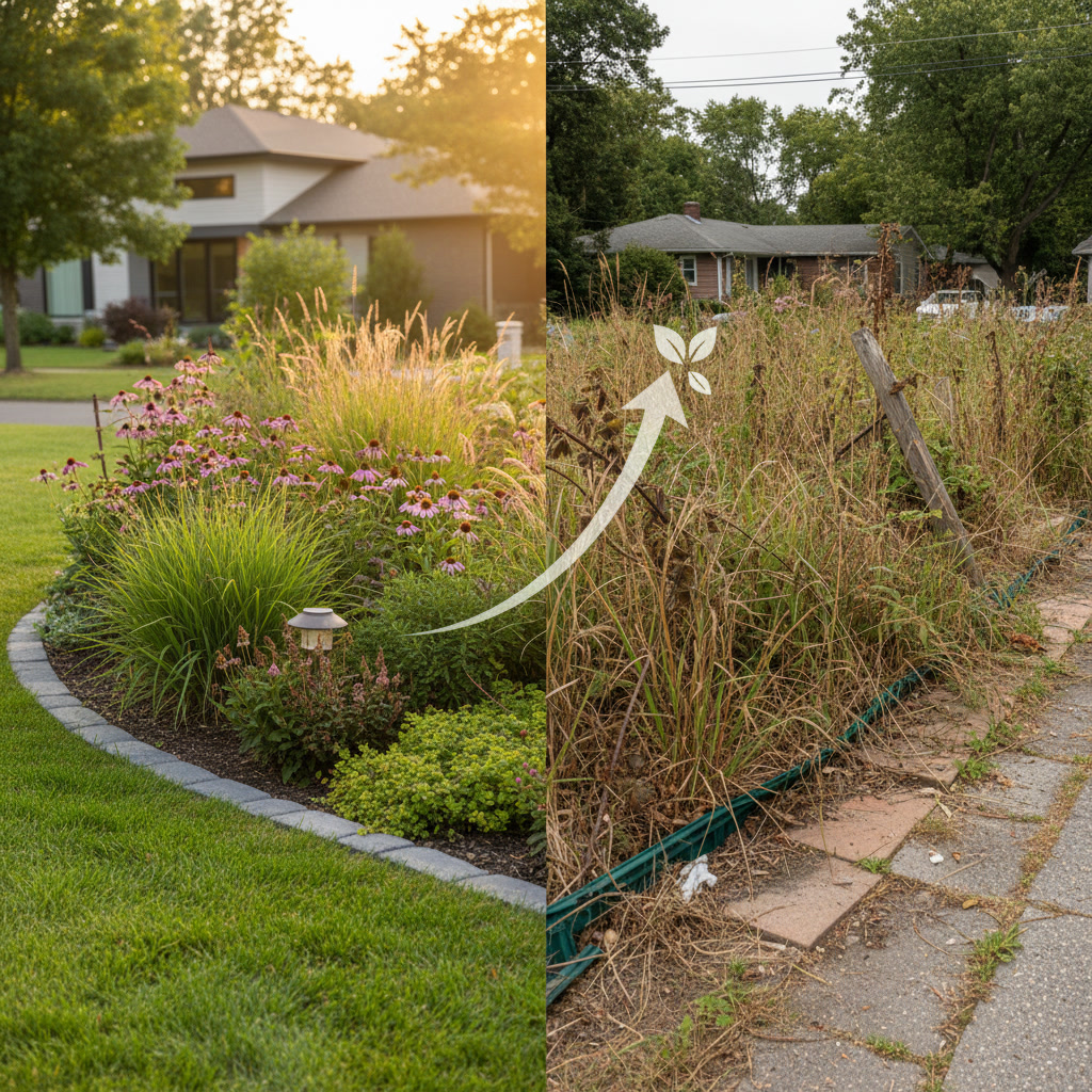 Close up view of curved concrete landscape edging showing professional installation and smooth finish